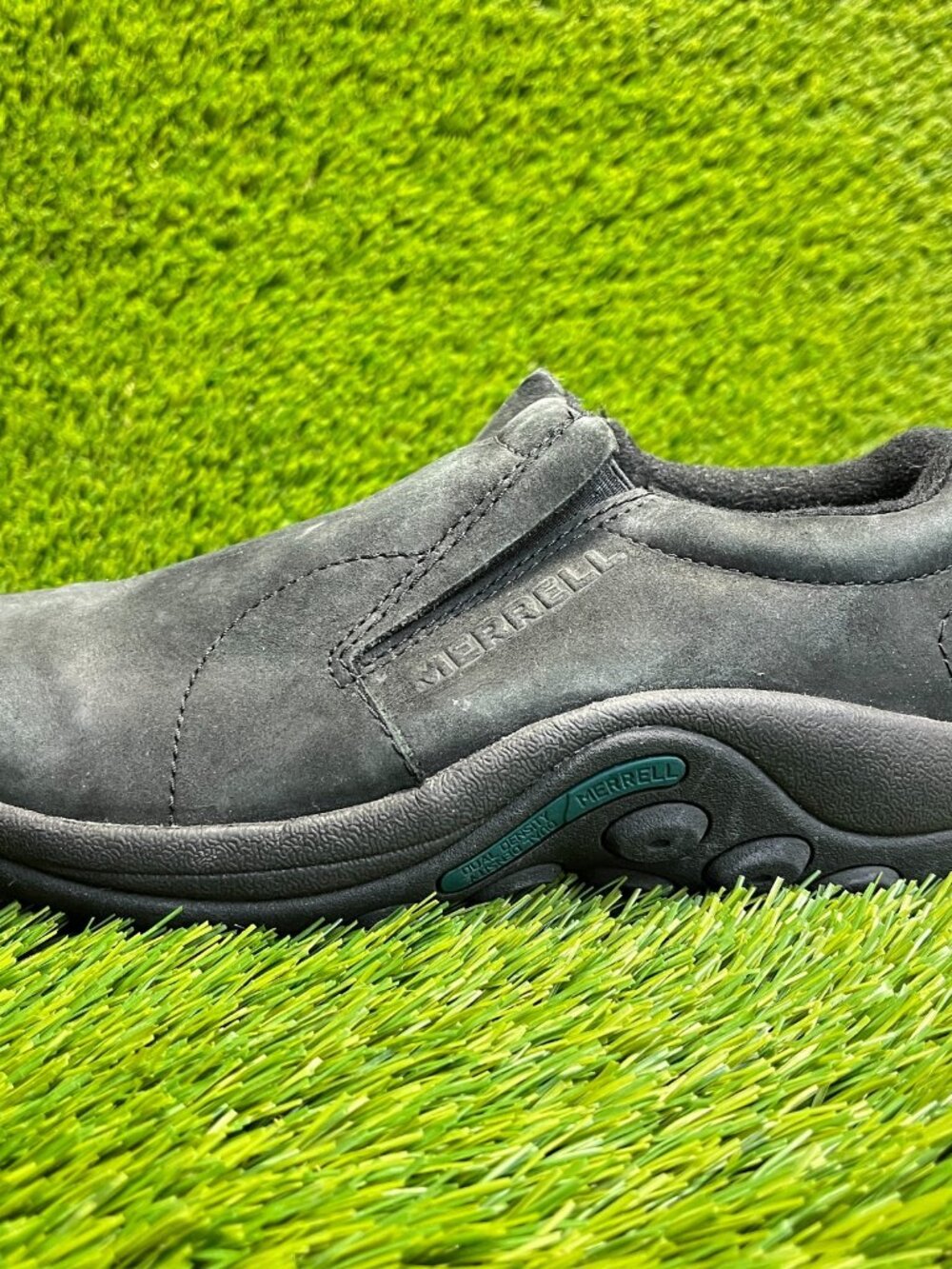 Merrell Jungle Moc Womens Size 8 Black Casual Walking Nubuck Slip On Shoes - Picture 3 of 10
